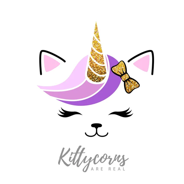 Vector illustration of fantasy animal cat kittycorn.