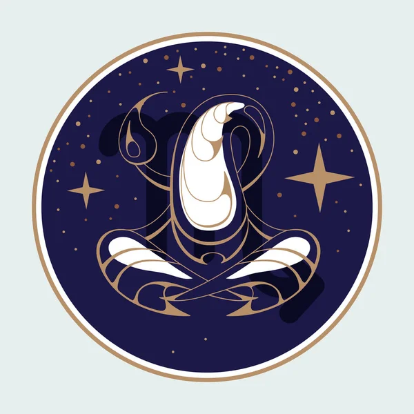 Magia Moderna Cartão Bruxaria Com Signo Zodíaco Astrologia Escorpião Desenho —  Vetores de Stock