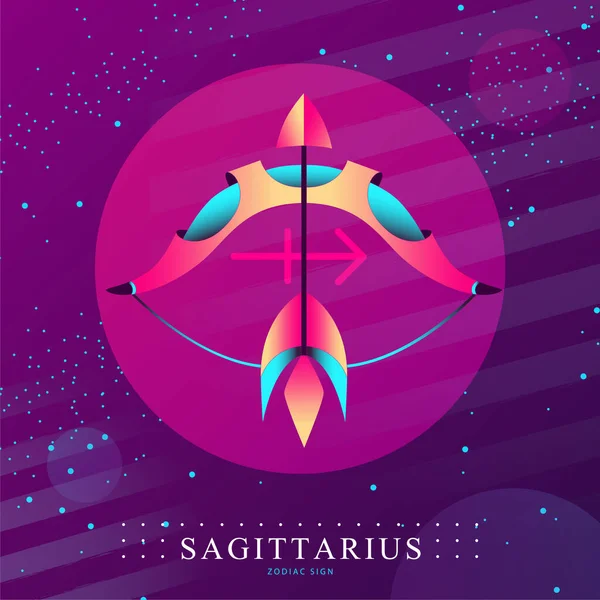Carte Sorcellerie Magique Moderne Avec Signe Astrologique Zodiaque Sagittaire Illustration — Image vectorielle
