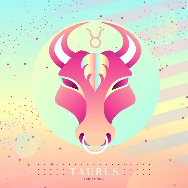 Modern Magic Witchcraft Card Astrology Taurus Zodiac Sign Bull Head — Stock Vector