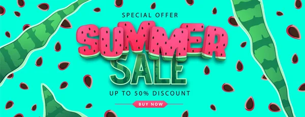 Buntes Sommerposter Mit Wassermelone Hintergrund Zur Sommerzeit — Stockvektor