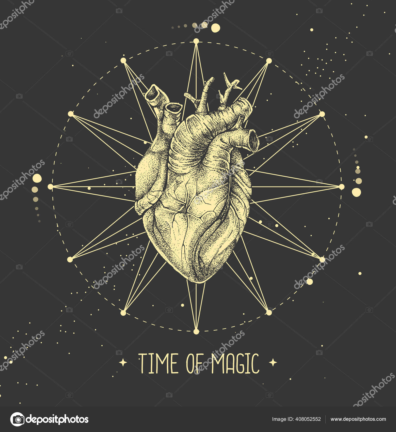 인간의 심장을 카드야 점성술은 합니다 일러스트 스톡 벡터 - ©annbozshko 408052552, image size:1559x1700