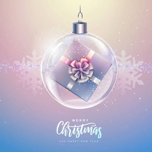 Winter Seasonal Holiday Christmas Background Christmas Greeting Card Snow Globe — Stock Vector