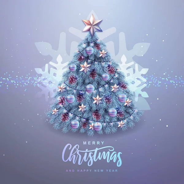 Progettazione Concetto Natale Albero Natale Decorativo Vacanza Illustrazione Vettoriale — Vettoriale Stock