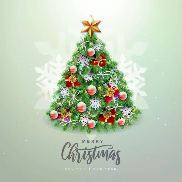 Christmas Concept Design Holiday Decorative Christmas Tree Vector Illustration — Stock Vector