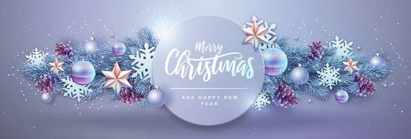 Feliz Natal Feliz Ano Novo Cartão Saudação Fundo Férias Natal — Vetor de Stock