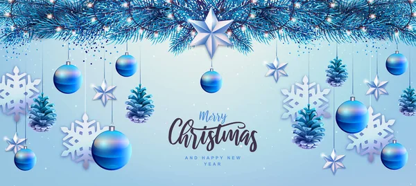 Feliz Navidad Feliz Año Nuevo Tarjeta Felicitación Fondo Navideño Con — Archivo Imágenes Vectoriales