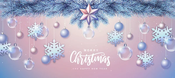 Καλά Χριστούγεννα Και Καλή Χρονιά Ευχετήρια Κάρτα Χριστουγεννιάτικο Φόντο Διακοπών — Διανυσματικό Αρχείο