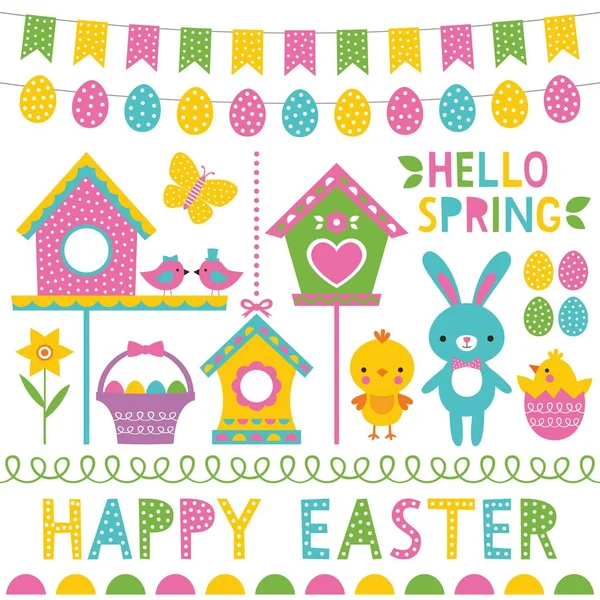 Spring and Easter design elements set — Stock Vector