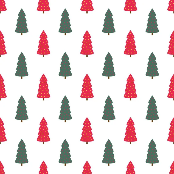 Kerst naadloze patroon met een kerstboom — Stockvector