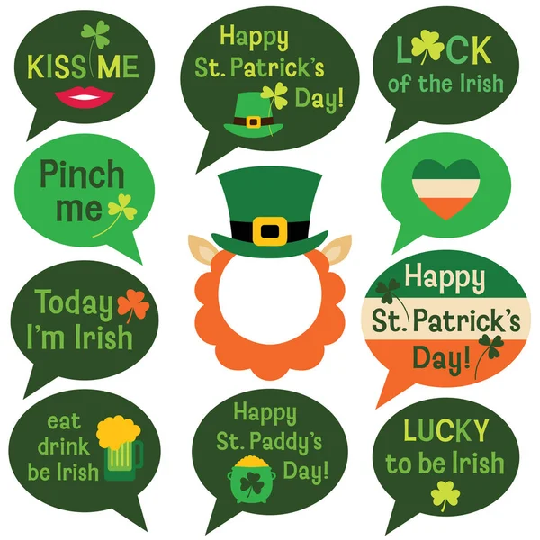 Conjunto de burbujas de habla del Día de San Patricio — Vector de stock