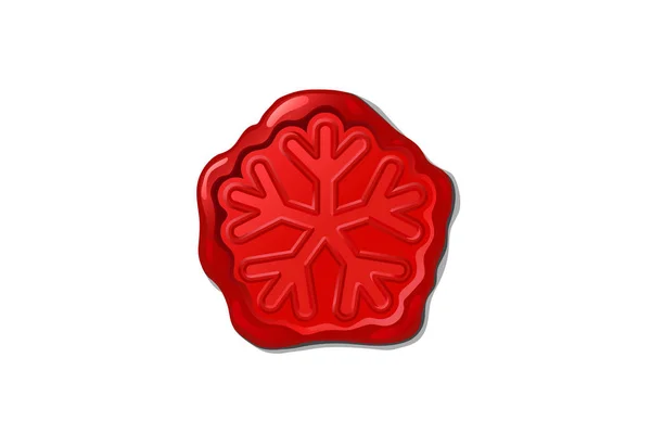 Sigillo Ceralacca Vettoriale Rosso Natale Retro Timbro Ceralacca — Vettoriale Stock