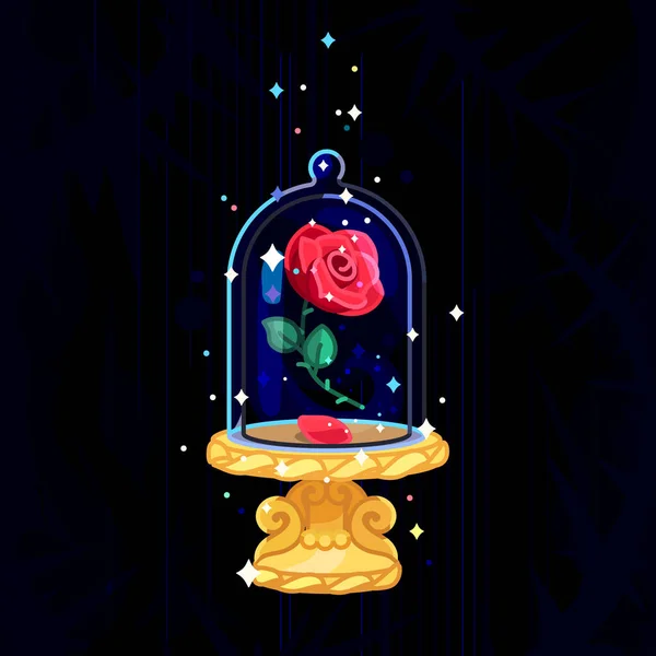 Vector Beauty Beast Vintage Rose Glass Dome Vector Graphics