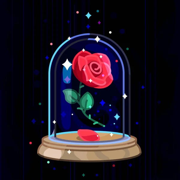 Vector Beauty Beast Vintage Rose Glass Dome Vector Graphics