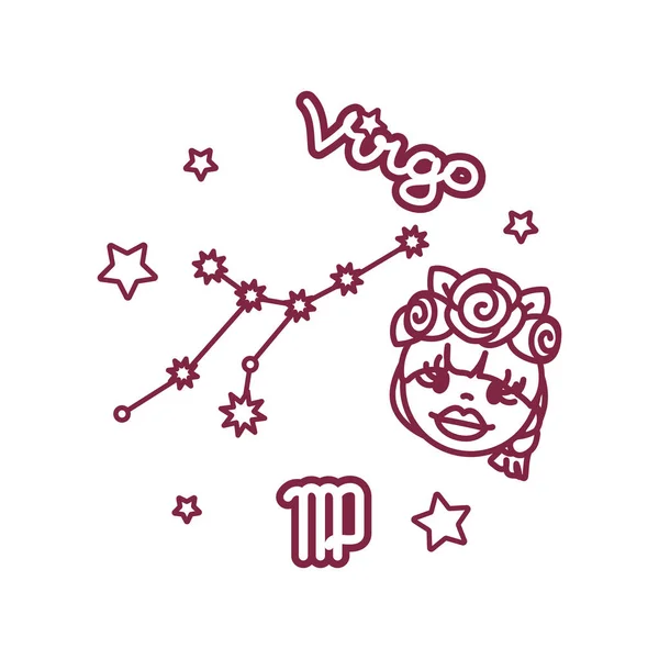 Векторна Лінія Знак Зодіаку Сузір Virgo — стоковий вектор