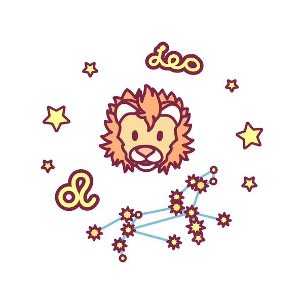 かわいい干支のベクトル レオ星座 — ストックベクタ