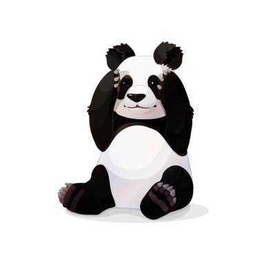 karikatür hayvan clipart vektör: dev panda oturan