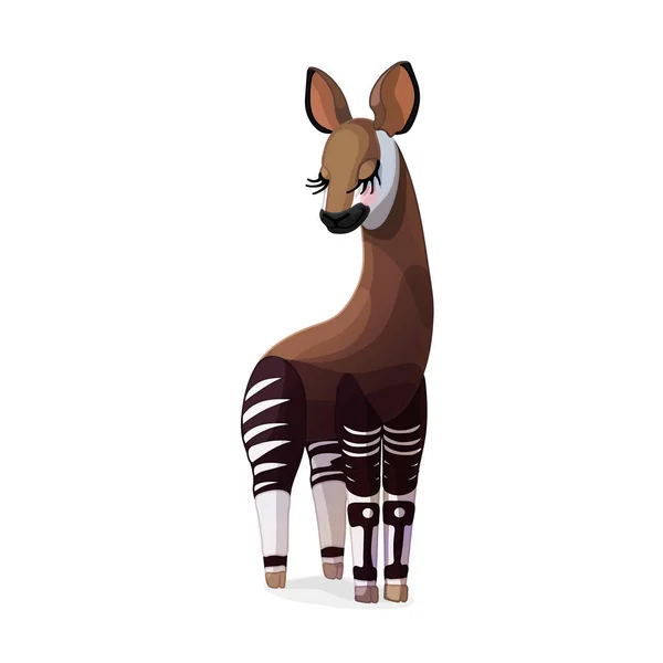 Clipart Animal Dos Desenhos Animados Vetor Okapi —  Vetores de Stock
