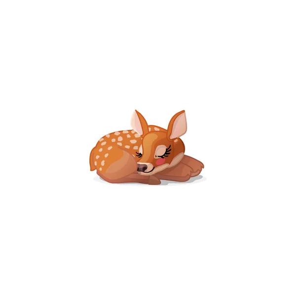 Vector Cartoon Dierlijke Clipart Fawn Rode Herten Set — Stockvector