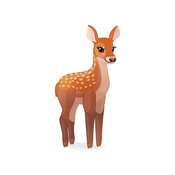 Vector Cartoon Animal Clipart Fawn Conjunto Veados Vermelhos — Vetor de Stock