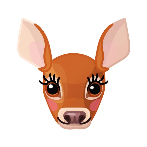 Vector Cartoon Animal Clipart Fawn Red Rusa - Stok Vektor