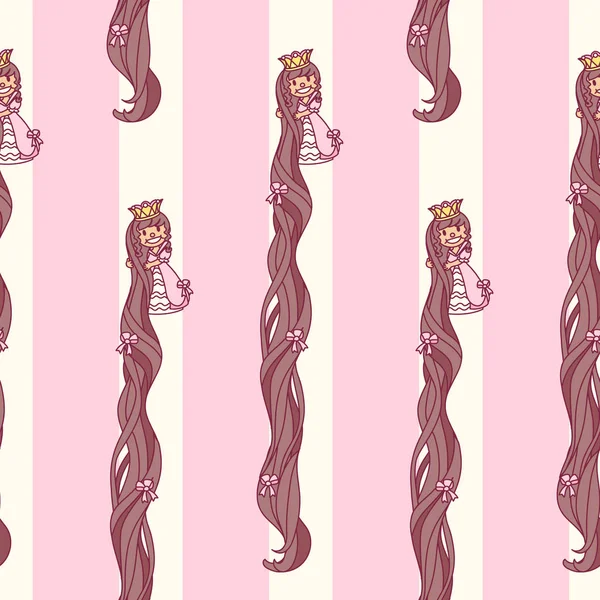 Motif Vectoriel Sans Couture Little Princess Paper Art — Image vectorielle