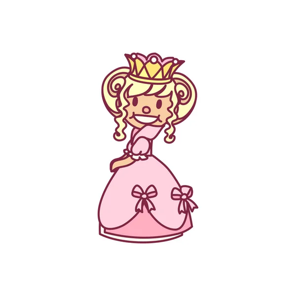 Vecteur Petite Princesse Fille Reine Modèle Pop Art — Image vectorielle