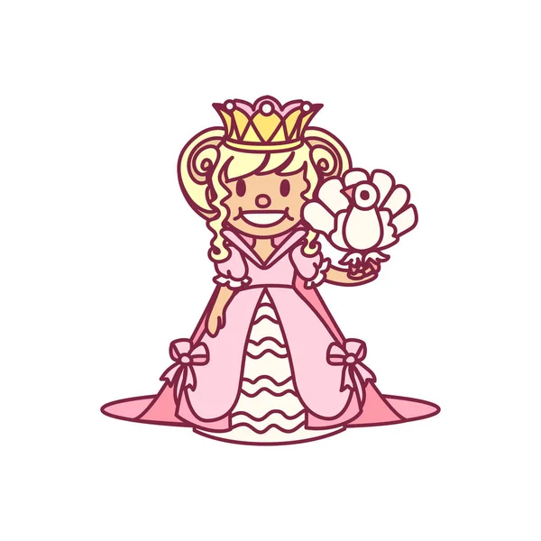 リトル プリンセスの女の子 女王ポップアート パターンをベクトルします — ストックベクタ