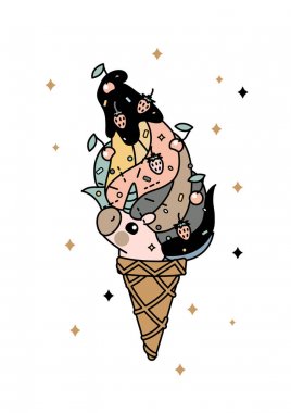 vektör scandi gökkuşağı tek boynuzlu at