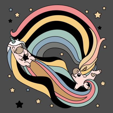 vektör scandi gökkuşağı tek boynuzlu at