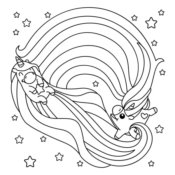 vektör düz gökkuşağı tek boynuzlu at