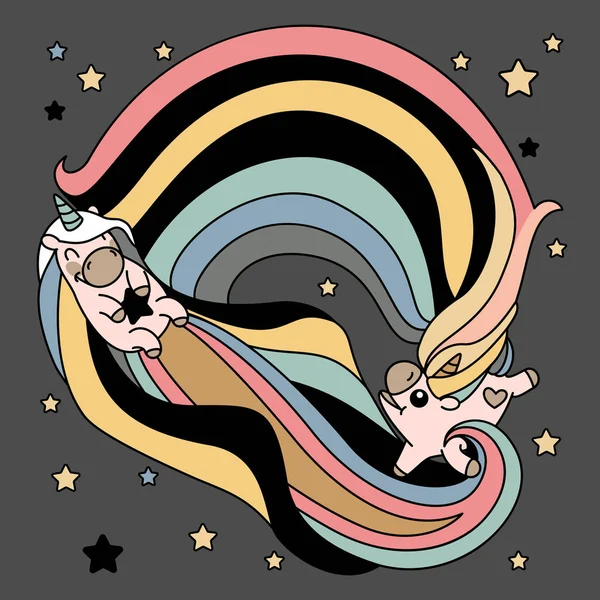 vektör scandi gökkuşağı tek boynuzlu at