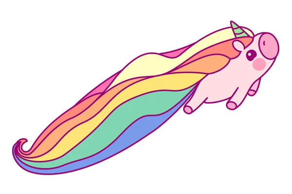 Vector arco iris plano unicornio — Vector de stock