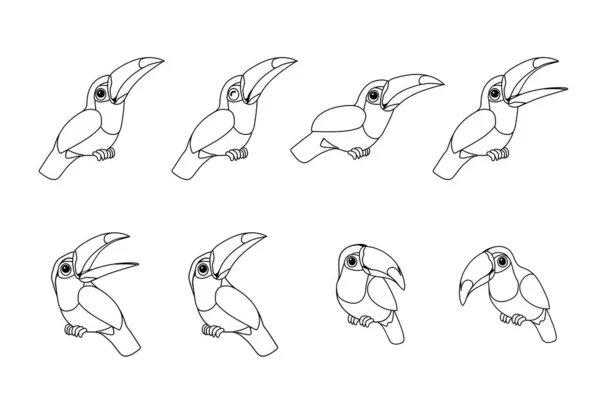 Línea vectorial dibujos animados animal clipart — Archivo Imágenes Vectoriales