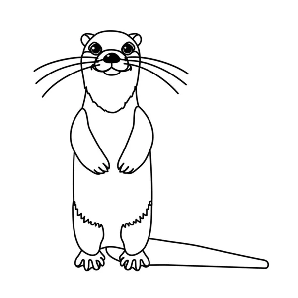 Διάνυσμα γραμμή κινουμένων σχεδίων ζώο Clip Art — Διανυσματικό Αρχείο