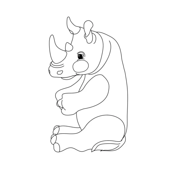 Vektor linje tecknad djur Clip Art — Stock vektor