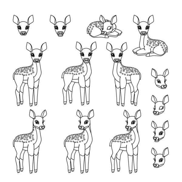 Línea vectorial dibujos animados animal clip arte — Archivo Imágenes Vectoriales