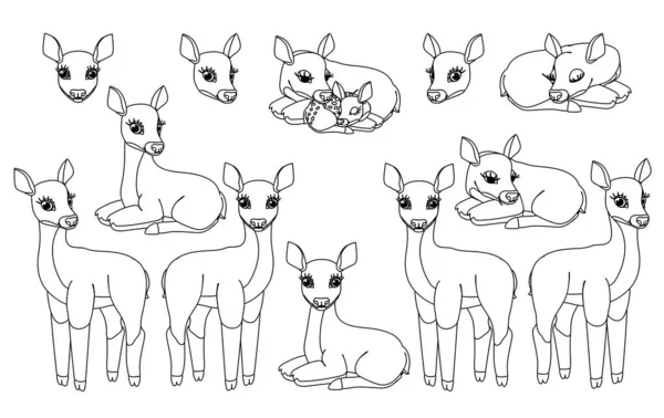 Línea vectorial dibujos animados animal clip arte — Archivo Imágenes Vectoriales