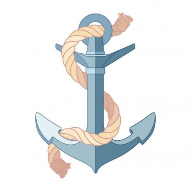 vektör düz anahat deniz simgesi Çapa