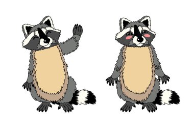 vektör scandi karikatür hayvan küçük resim