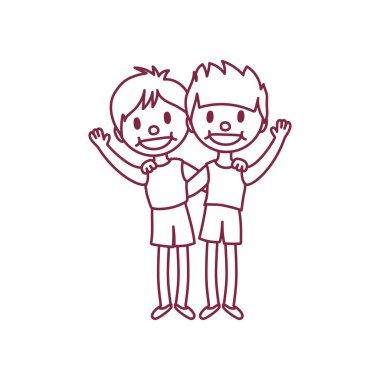 vektör sevimli karikatür çocuklar, çocuk clipart