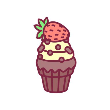 vektör sevimli cupcake tatlılar sanat