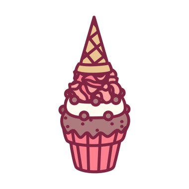 vektör sevimli cupcake tatlılar sanat