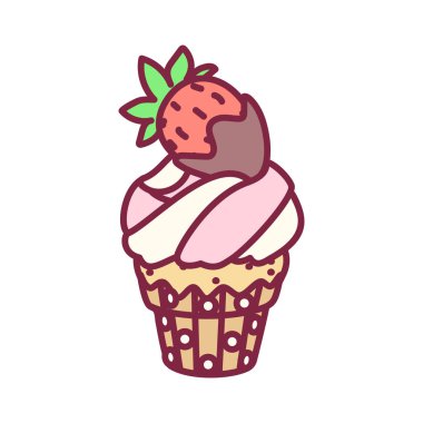 vektör sevimli cupcake tatlılar sanat