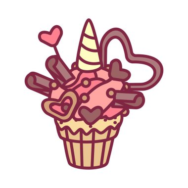 vektör sevimli cupcake tatlılar sanat