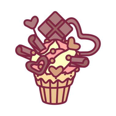 vektör sevimli cupcake tatlılar sanat