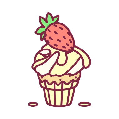 vektör sevimli cupcake tatlılar sanat