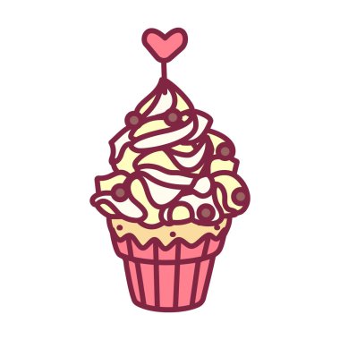 vektör sevimli cupcake tatlılar sanat