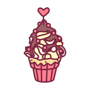 vektör sevimli cupcake tatlılar sanat