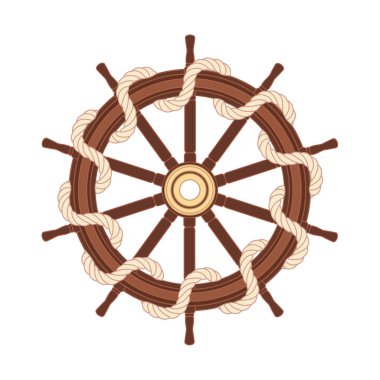 vektör tekne halat çark, gemi tekerleği dümen